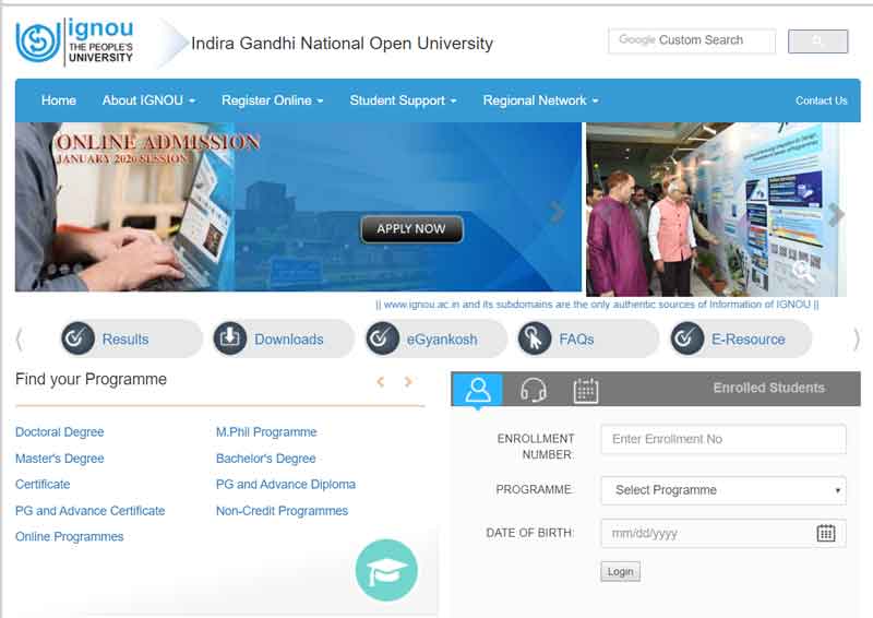 Indira-Gandhi-National-Open-University-IGNOU-Admission-2020