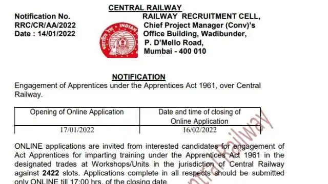 Central-Railway-Apprentice-Recruitment-2022