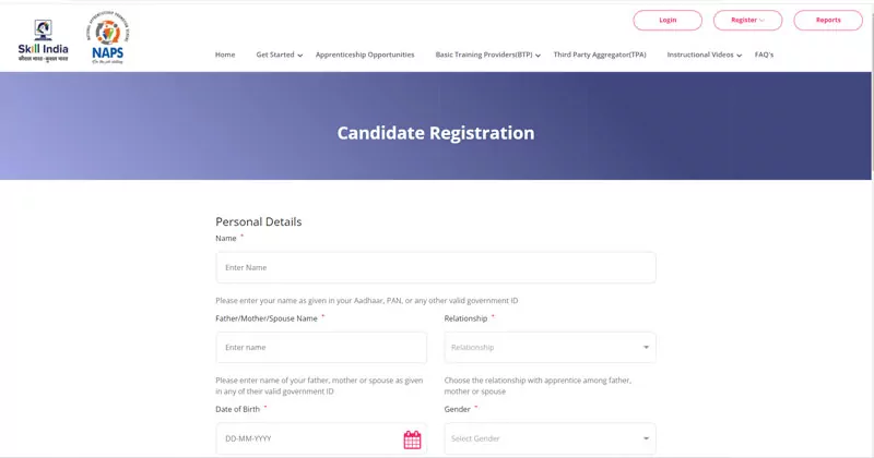 naps-portal-candidate-registration