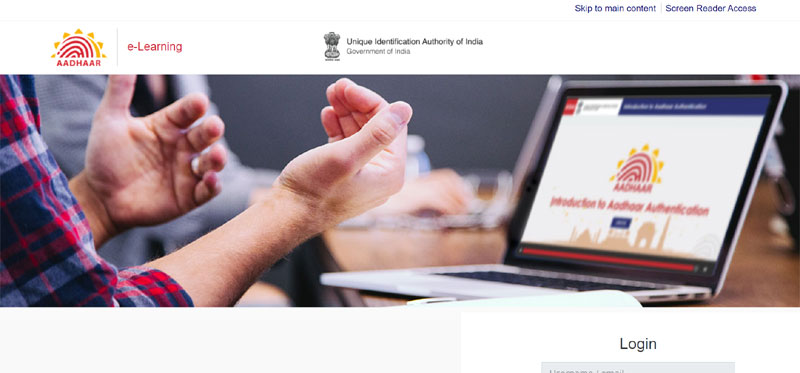 UIDAI-E-learning-portal-online
