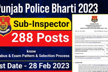 Punjab-Police-Sub-inspector-Recruitment-2023-for-288-Posts-Notification