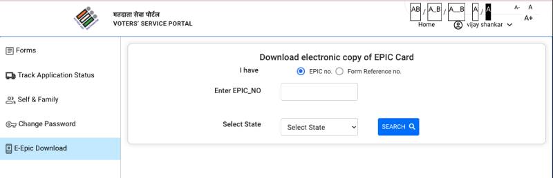 Download Voter ID from the Voter ECI Portal Login
